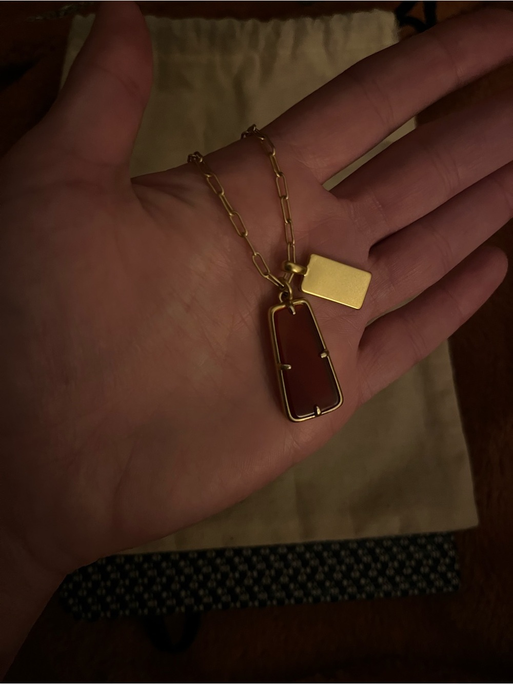 Madewell Stone Collection Carnelian Pendant Necklace - Picture 5 of 9